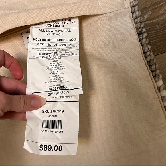 Magnolia Home by Joanna Gaines - JOSLIN Boho Textured Wool Throw Pillow - Picture 7 of 8